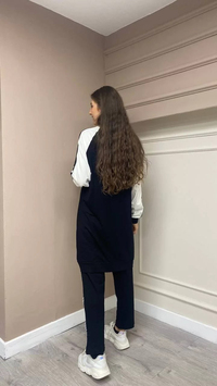 İnvee 6854 Siyah Taş Detaylı Takım