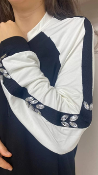 İnvee 6854 Siyah Taş Detaylı Takım