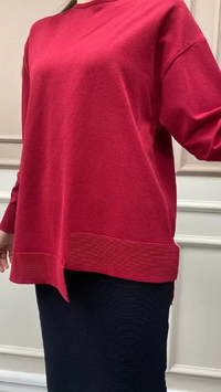İnvee 6859 Bordo Asimetrik Kesim Tunik
