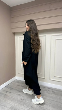 İnvee 6861 Siyah Penye Önü Büzgülü Kap