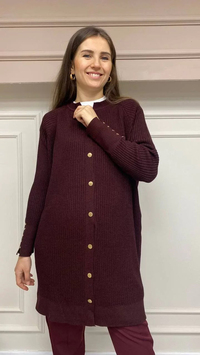 İnvee 6863 Bordo Hırka