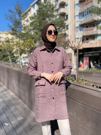 İnvee 6879 Vizon Çıtçıtlı Kapitone Ceket