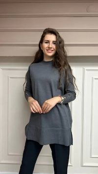 İnvee 6882 Antrasit Bilek Detaylı Triko