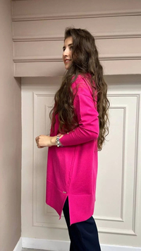 İnvee 6882 Fuşya Bilek Detaylı Triko