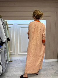 İnvee 6885 Oranj Desenli Elbise
