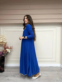 İnvee 6886 Sax Sandy Kumaş Elbise