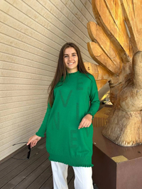 İnvee 6890 Benetton Baskılı Triko Tunik