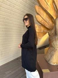 İnvee 6890 Siyah Baskılı Triko Tunik