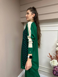 İnvee 6891 Benetton Küp Desenli Triko Hırka