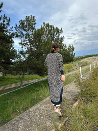 İnvee 6895 Lacivert Leopar Desen Kap
