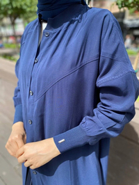 İnvee 6897 Lacivert Düğmeli Kap