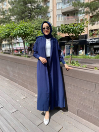 İnvee 6897 Lacivert Düğmeli Kap