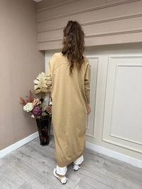 İnvee 6898 Camel Uzun Yusufçuk Triko Hırka