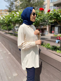 İnvee 6926 Bej Penye Tunik