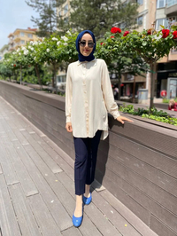 İnvee 6926 Bej Penye Tunik