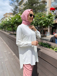 İnvee 6926 Ekru Penye Tunik