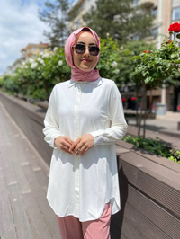 İnvee 6926 Ekru Penye Tunik