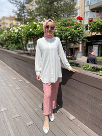 İnvee 6926 Ekru Penye Tunik
