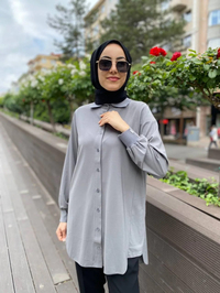 İnvee 6926 Gri Penye Tunik