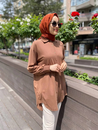 İnvee 6926 Kahve Penye Tunik