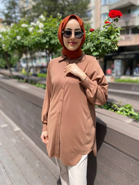 İnvee 6926 Kahve Penye Tunik