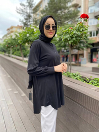 İnvee 6926 Siyah Penye Tunik