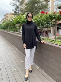 İnvee 6926 Siyah Penye Tunik