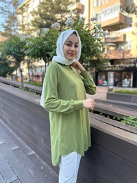 İnvee 6926 Yeşil Penye Tunik