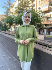 İnvee 6926 Yeşil Penye Tunik