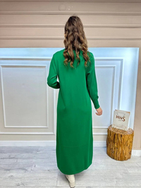 İnvee 6930 Benetton Eteği Dikiş Detaylı Triko Elbise