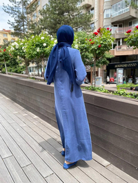 İnvee 6958 Sax Beli Bağlamalı Elbise