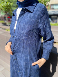 İnvee 6981 Lacivert Modal Çıtçıtlı Kap