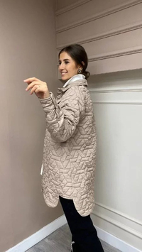 İnvee 8827 Bej Kısa Çıtçıtlı Mont