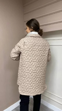 İnvee 8827 Bej Kısa Çıtçıtlı Mont