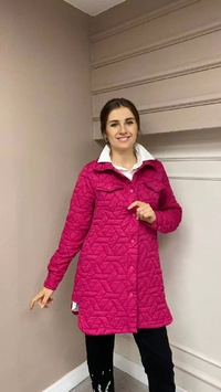 İnvee 8827 Fuşya Kısa Çıtçıtlı Mont