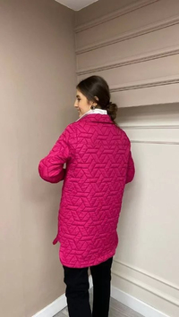 İnvee 8827 Fuşya Kısa Çıtçıtlı Mont