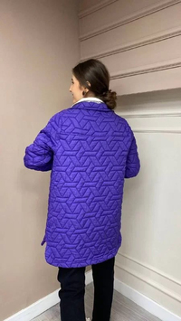 İnvee 8827 Mor Kısa Çıtçıtlı Mont
