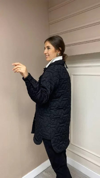 İnvee 8827 Siyah Kısa Çıtçıtlı Mont