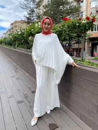 Kahma 24Y12065 Beyaz Yarasa Kol Detaylı Takım