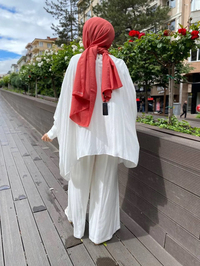 Kahma 24Y12065 Beyaz Yarasa Kol Detaylı Takım