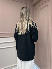 Lisa Exclusive 5009 Siyah Düğme Detaylı Ceket