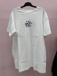 Lisa Exclusive 5011 Beyaz Çiçek Nakış Tişört