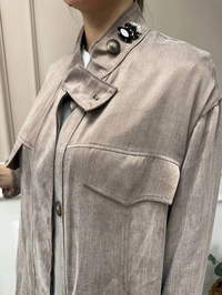 Lisa Exclusive 5031 Bej Yakası Taş Detaylı Takım
