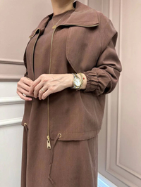 Lisa Exclusive 5096 Kahve Ceketli Elbise