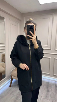 Lisa Exclusive 6074 Siyah Kürklü Takım