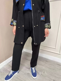 Lisa Exclusive AE0013 Siyah Brokar Dik Yaka Takım