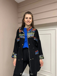 Lisa Exclusive AE0013 Siyah Brokar Dik Yaka Takım