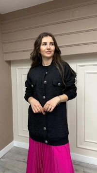 Lisa Exclusive AE0034 Siyah Kapitone Bomber Ceket
