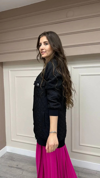 Lisa Exclusive AE0034 Siyah Kapitone Bomber Ceket