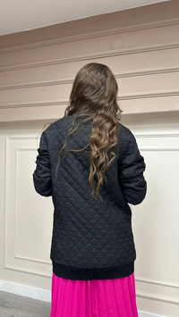 Lisa Exclusive AE0034 Siyah Kapitone Bomber Ceket